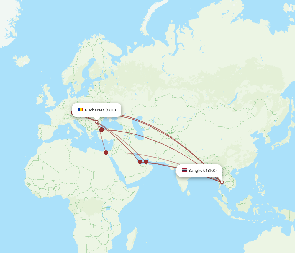 OTP-BKK flight routes