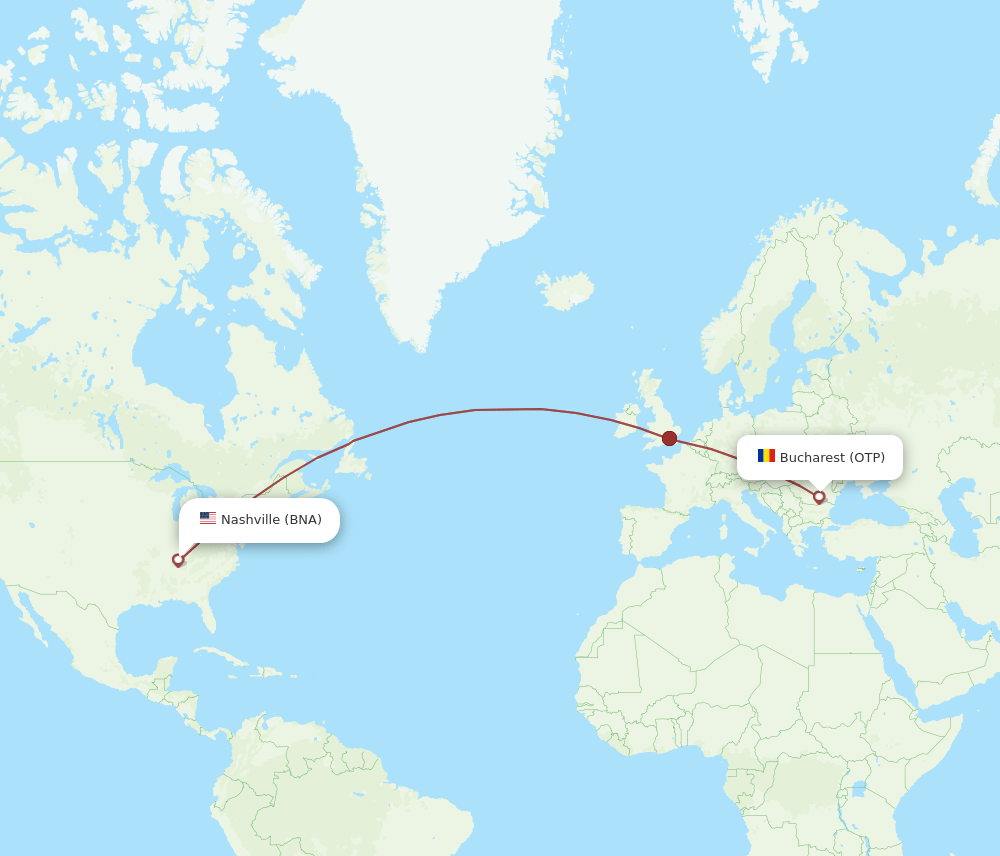 OTP-BNA flight routes