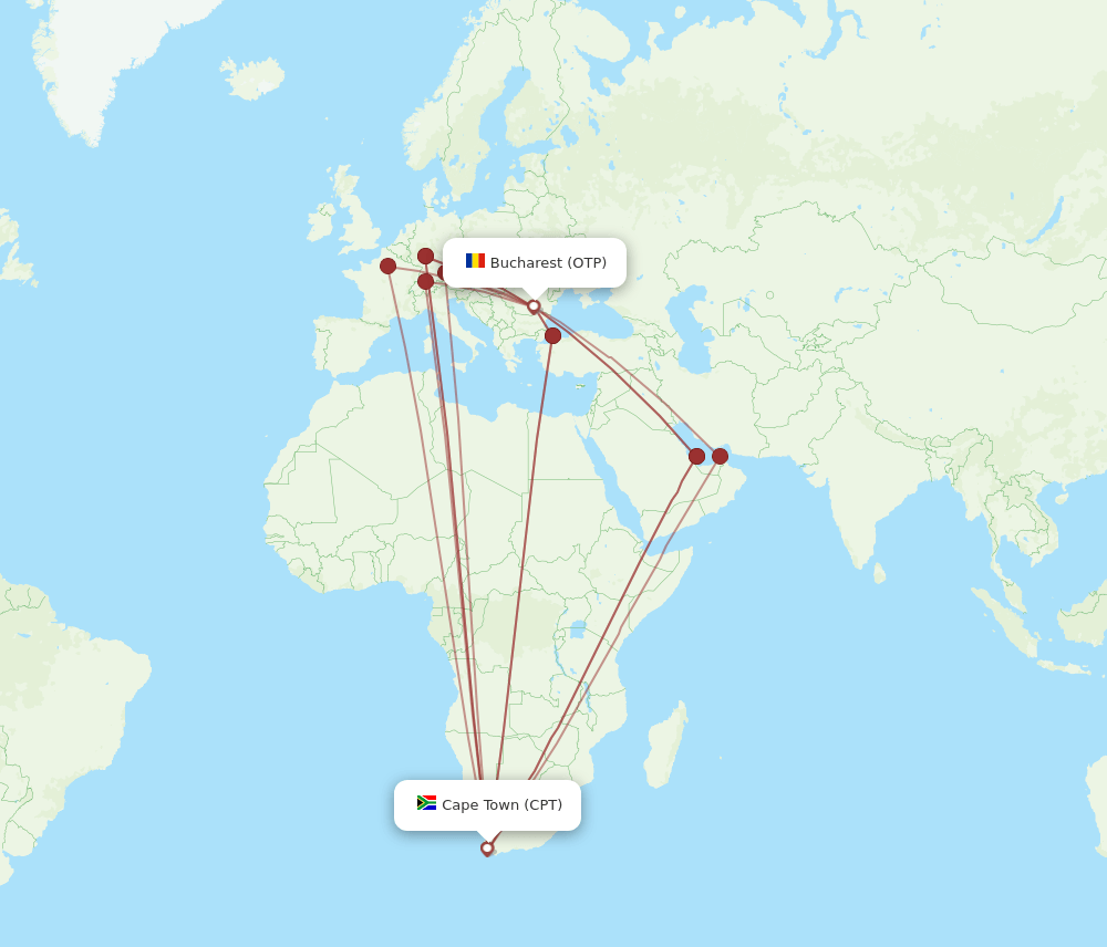 OTP-CPT flight routes