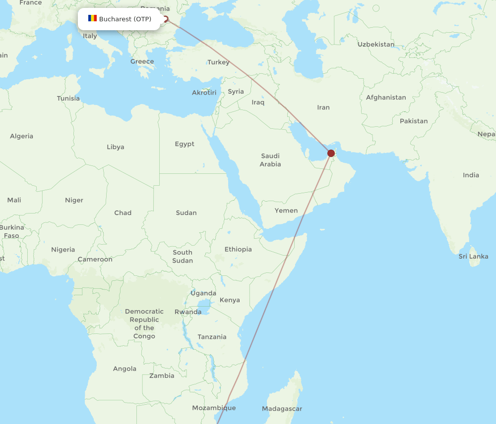 OTP-DUR flight routes