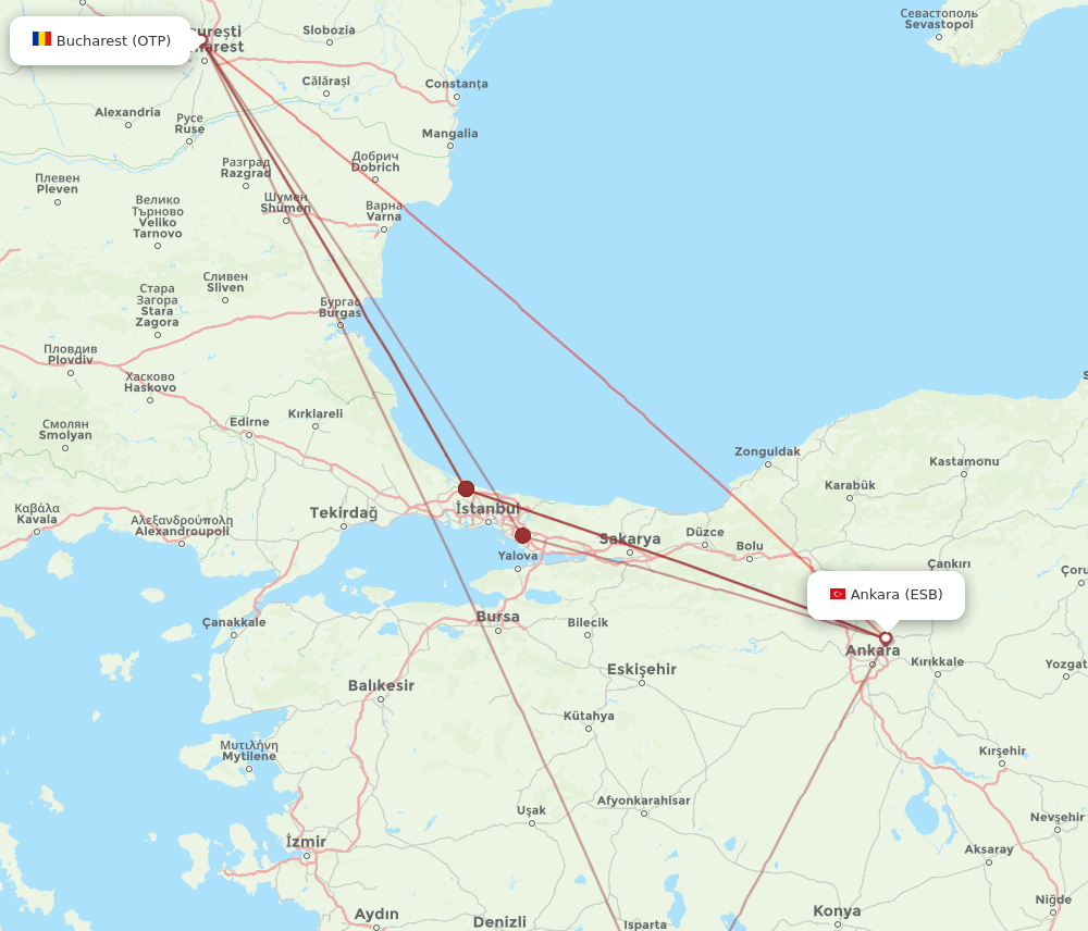 OTP-ESB flight routes
