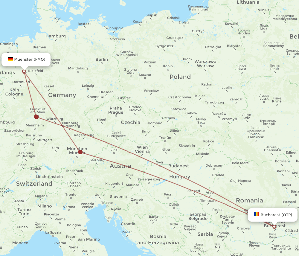 OTP-FMO flight routes