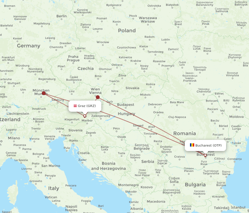 OTP-GRZ flight routes