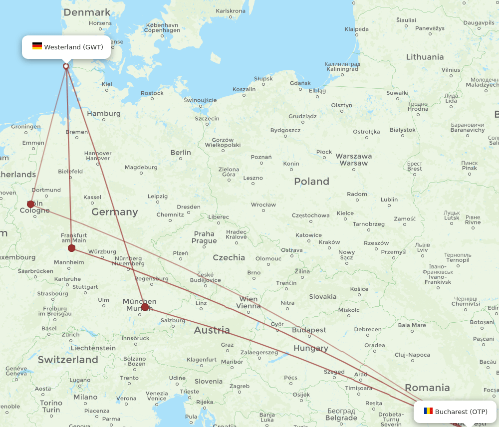 OTP-GWT flight routes