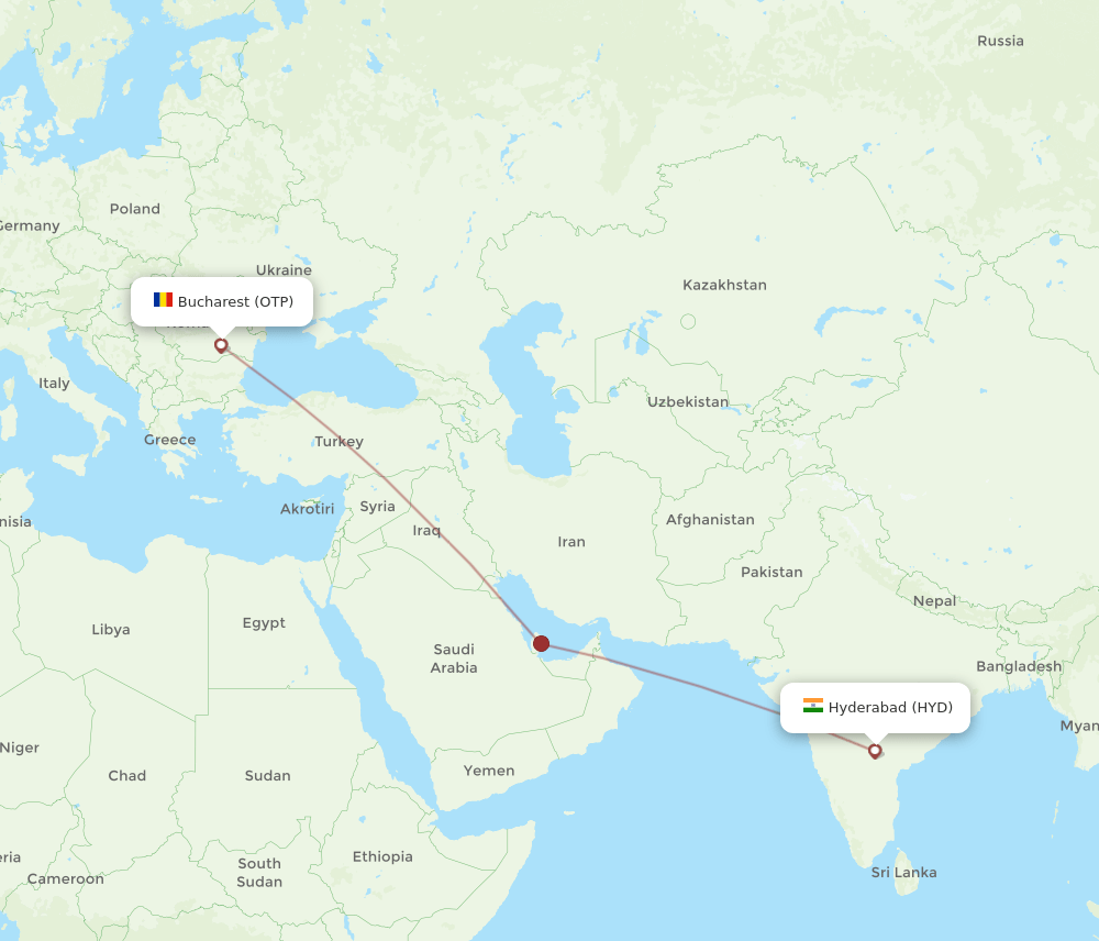 OTP-HYD flight routes