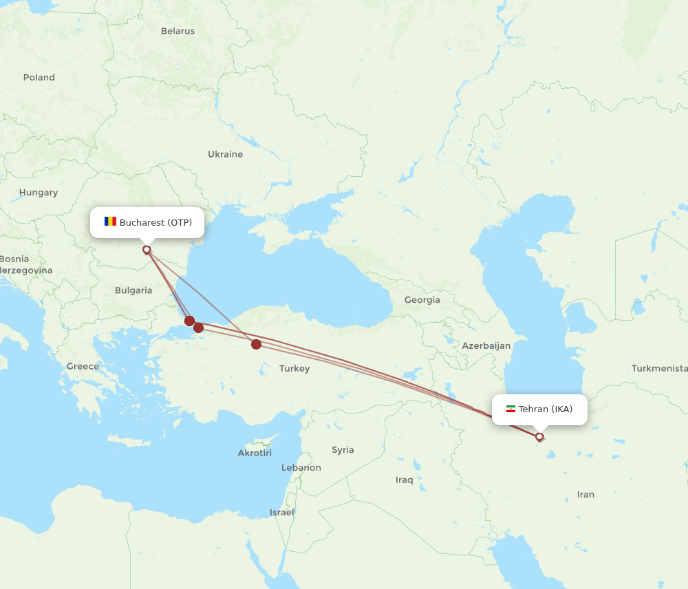 OTP-IKA flight routes