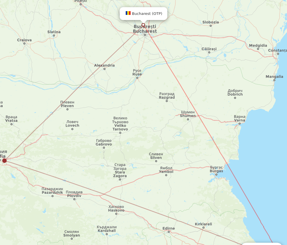 OTP to IST flights and routes map