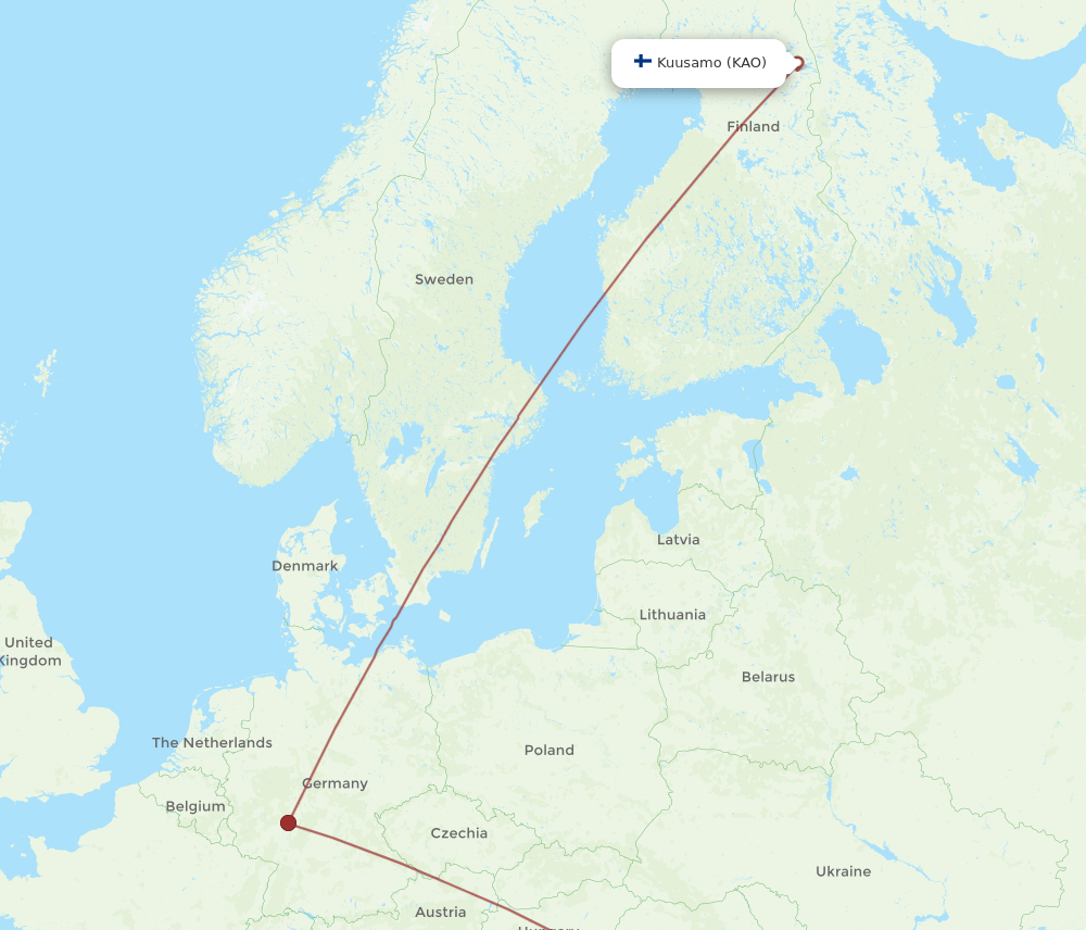OTP to KAO flights and routes map