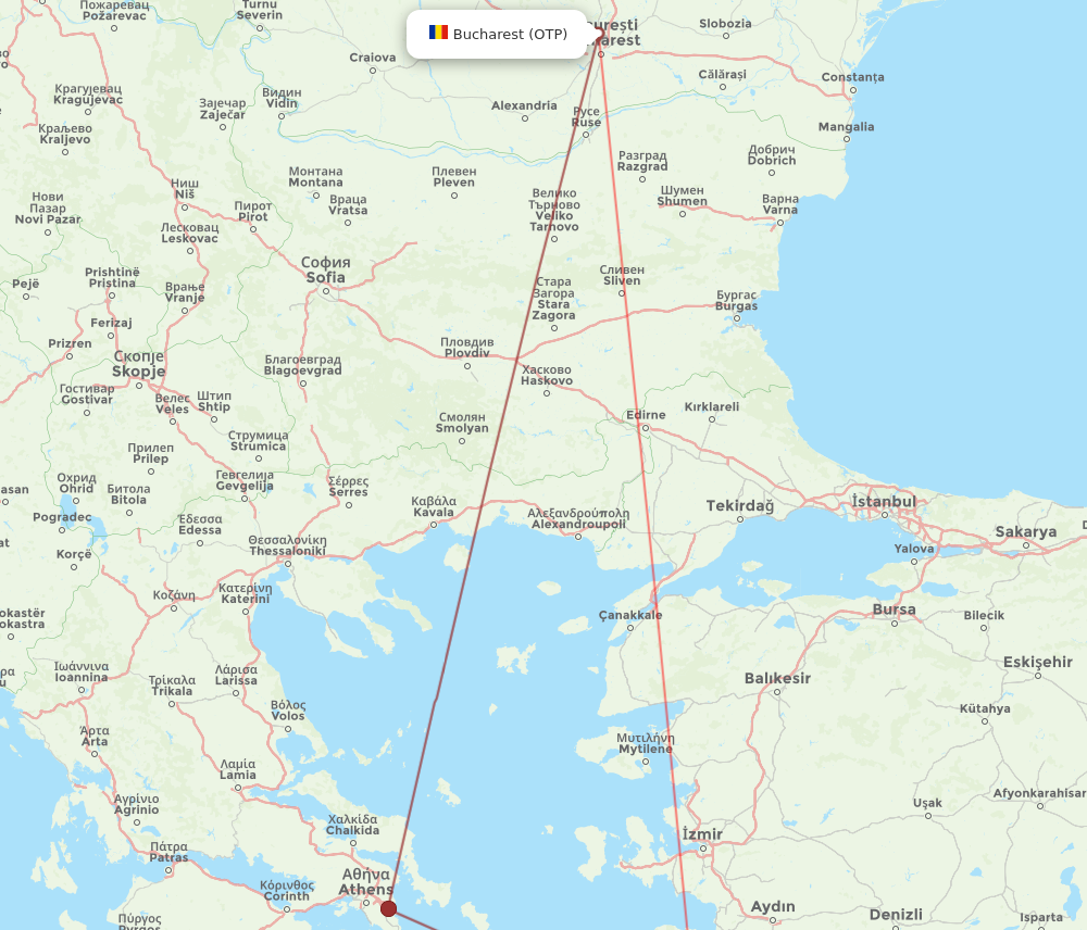 OTP to KGS flights and routes map