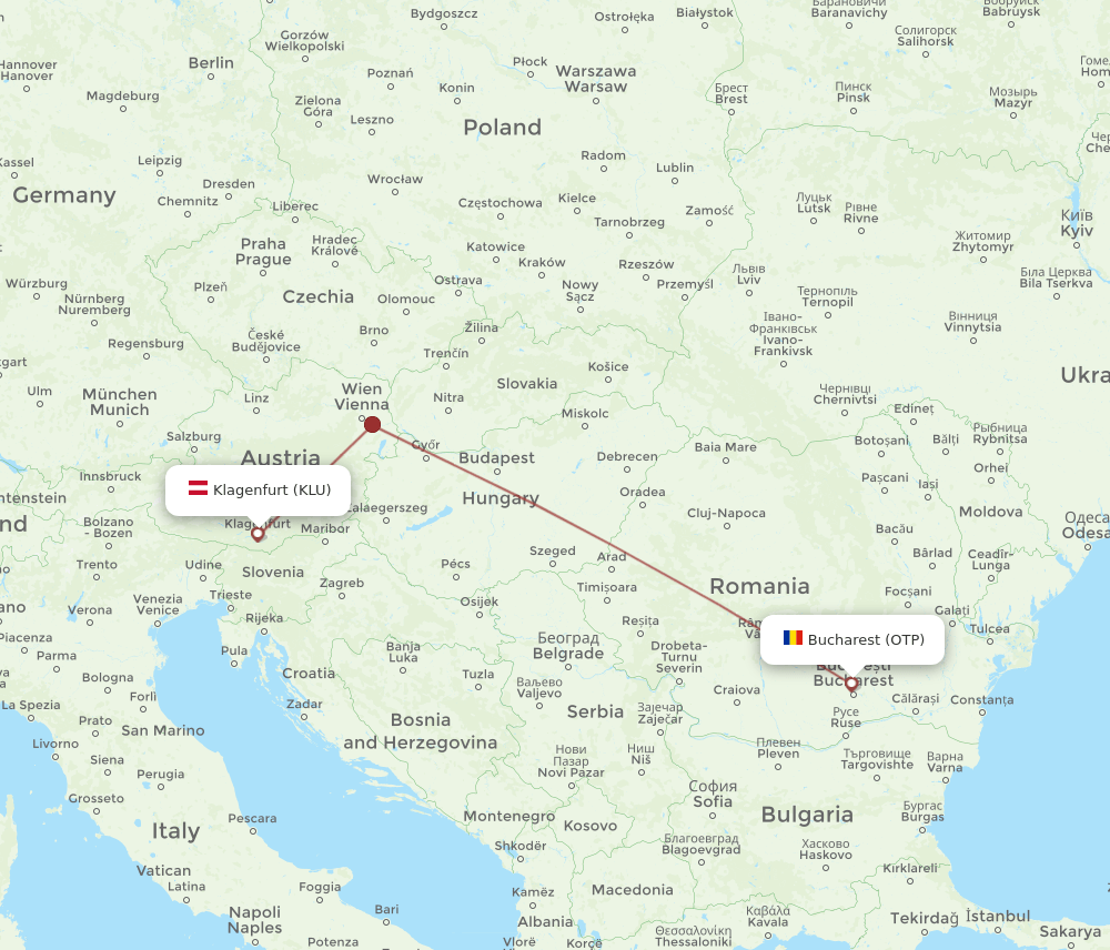 OTP-KLU flight routes