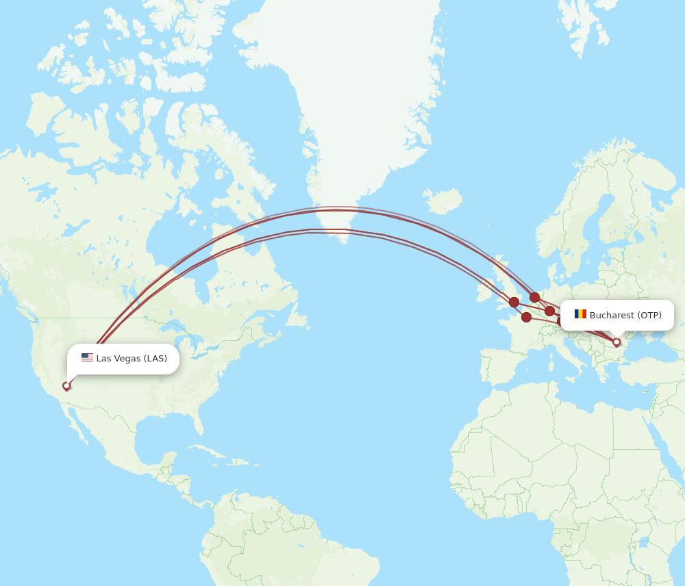 OTP-LAS flight routes