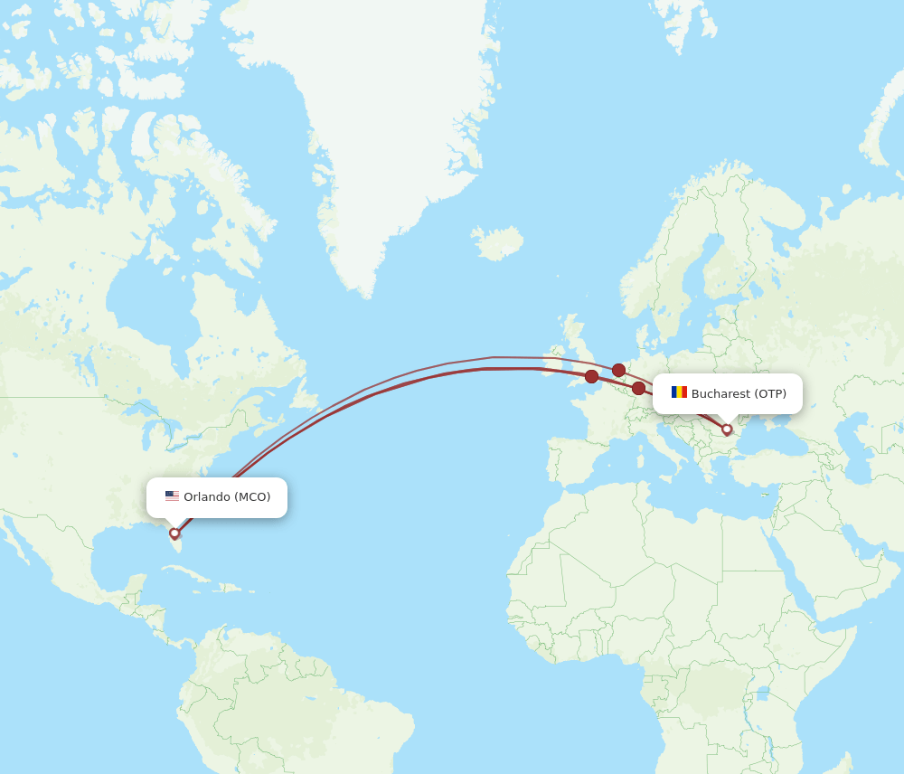 OTP-MCO flight routes