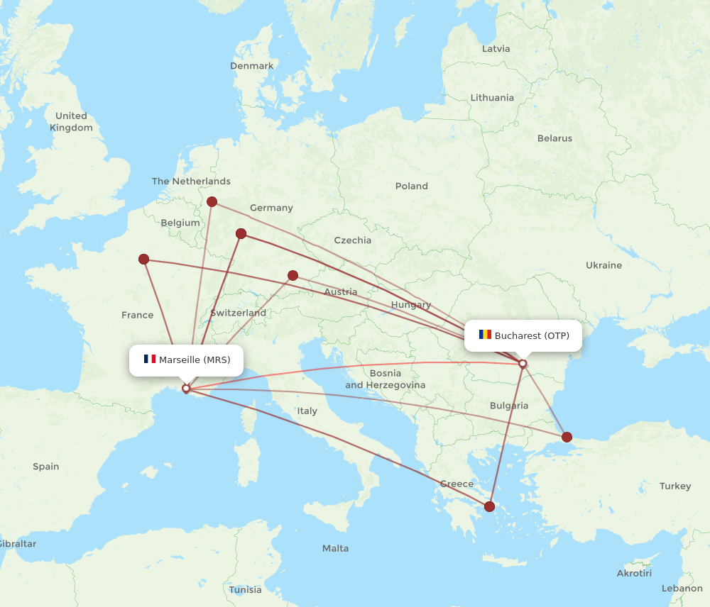 OTP-MRS flight routes
