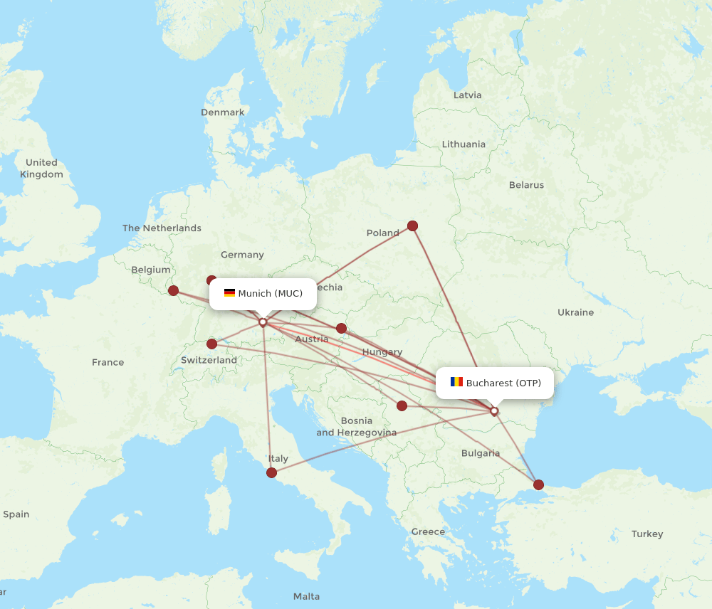 OTP-MUC flight routes