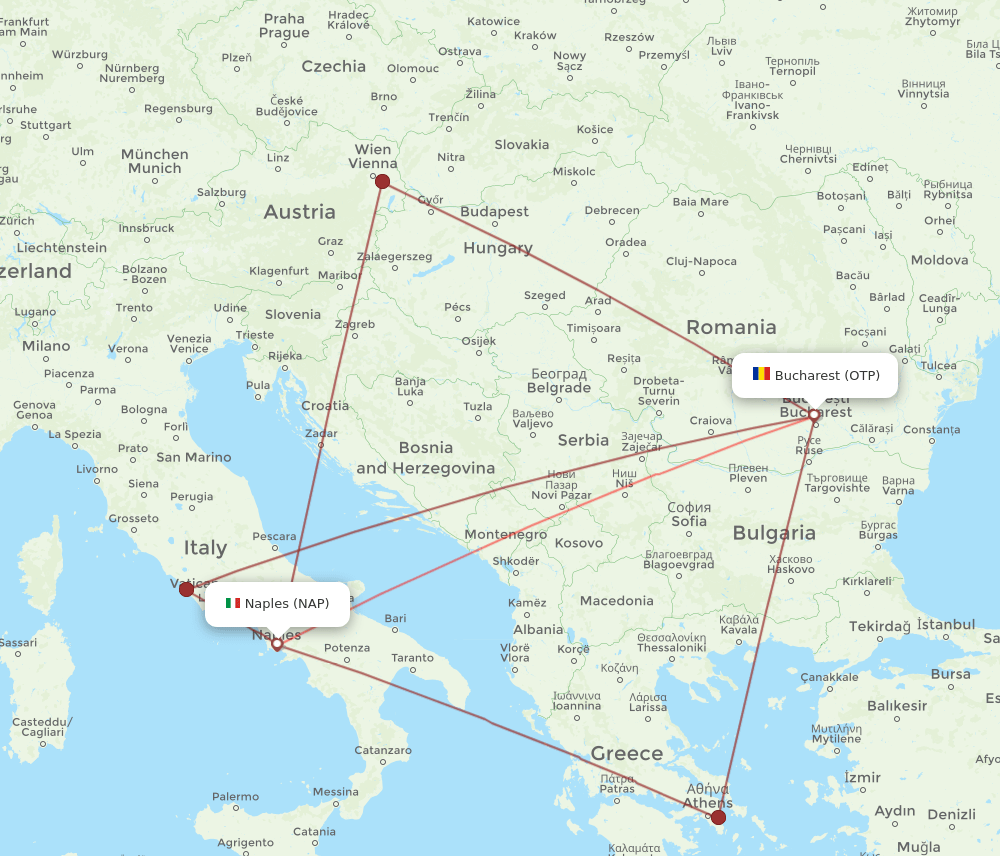 OTP-NAP flight routes
