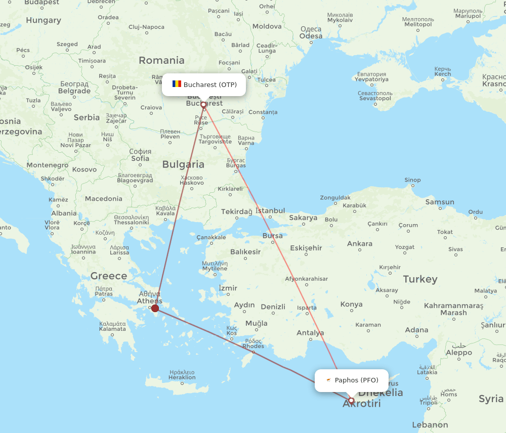 OTP-PFO flight routes