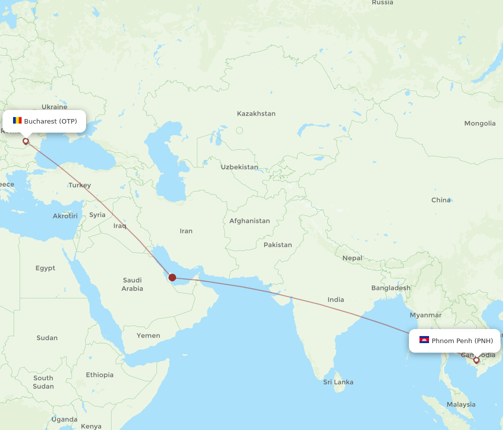 OTP-PNH flight routes