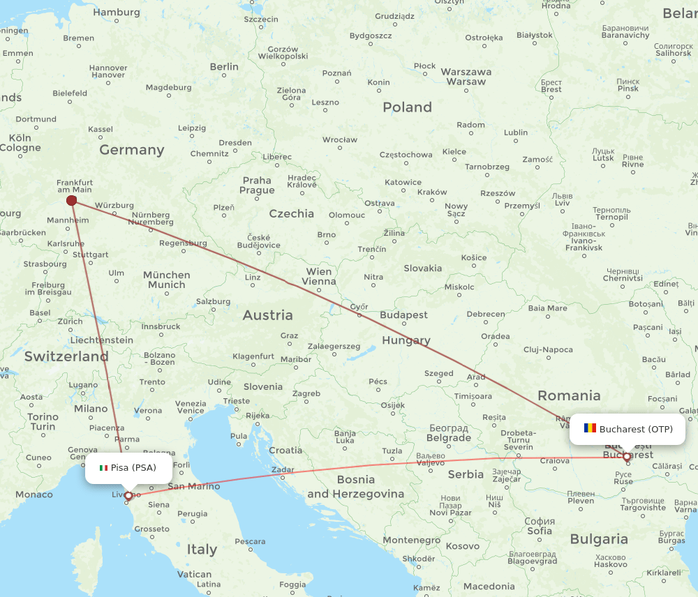 OTP to PSA flights and routes map