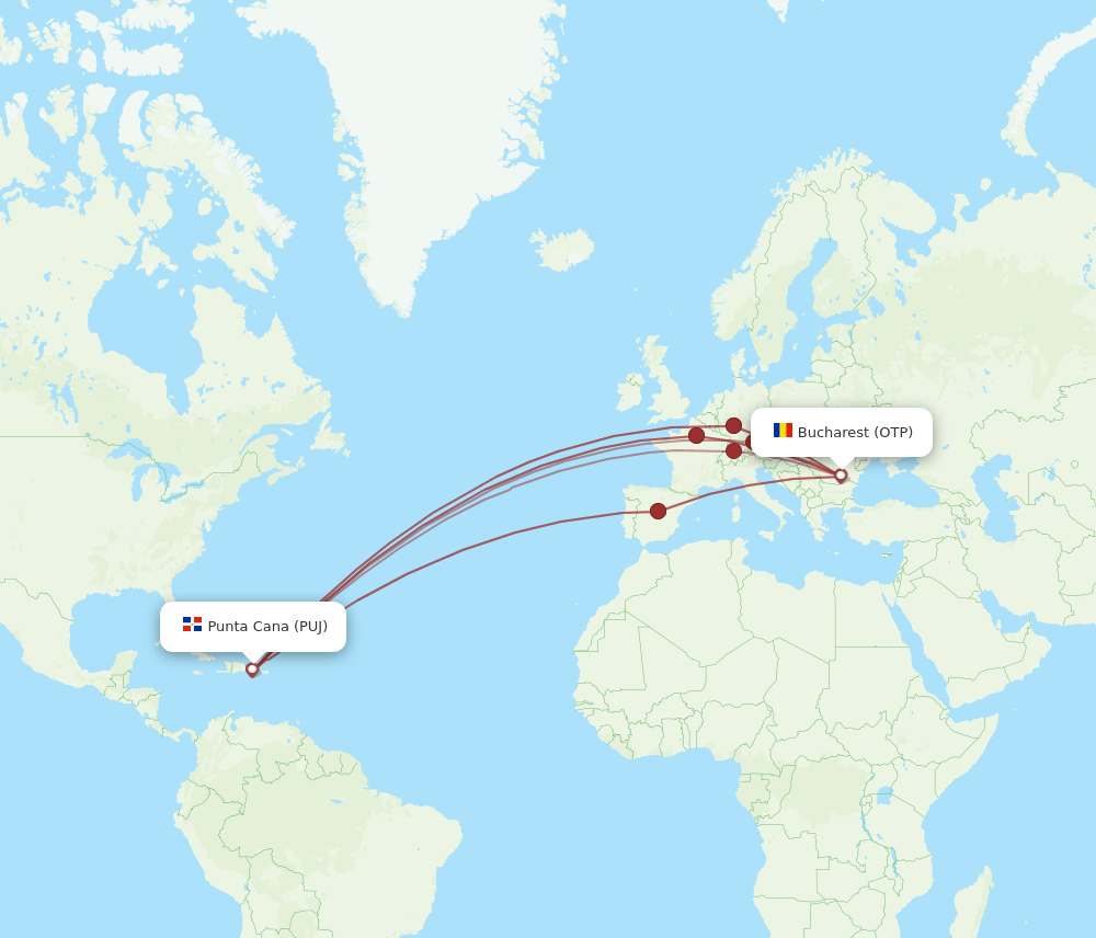OTP-PUJ flight routes