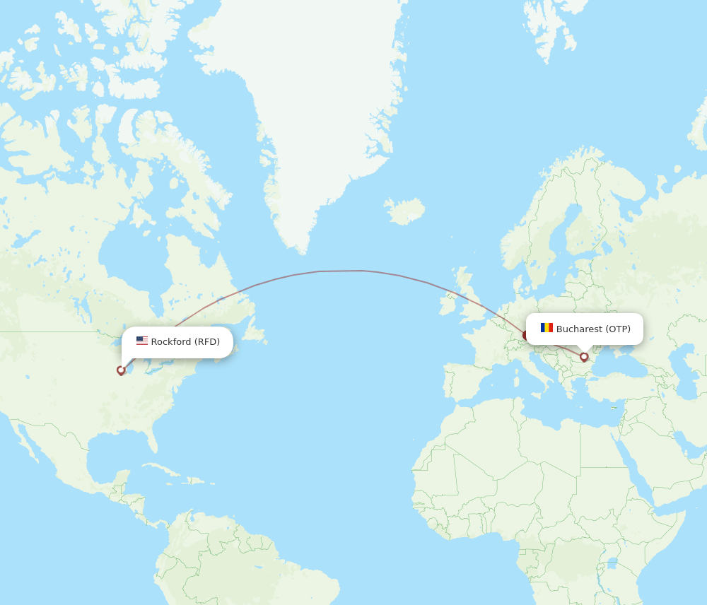 OTP to RFD flights and routes map