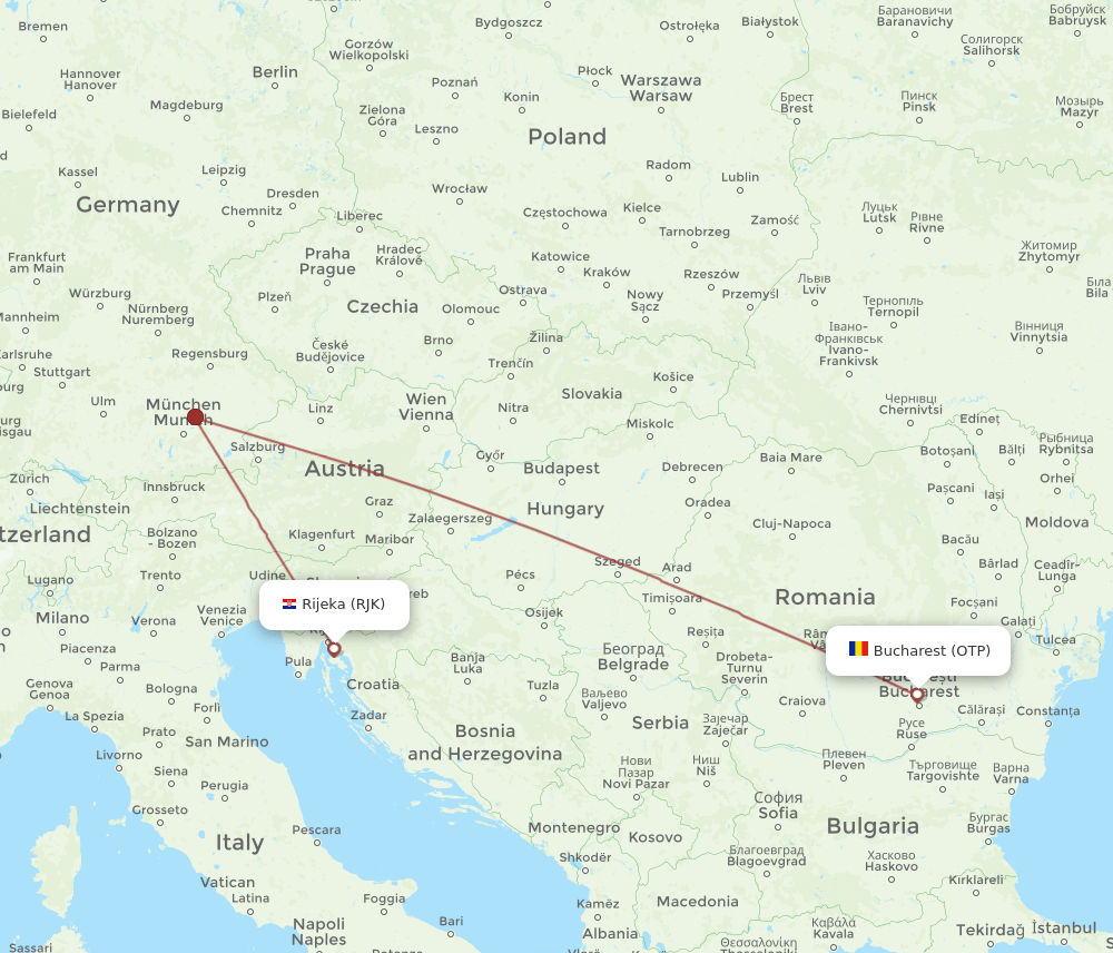 OTP-RJK flight routes