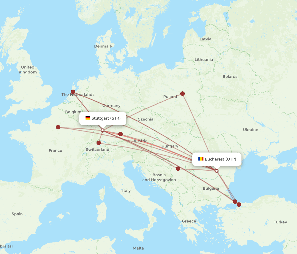 OTP-STR flight routes