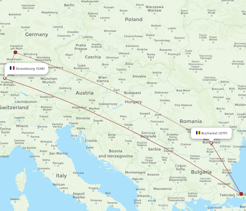 OTP-SXB flight routes