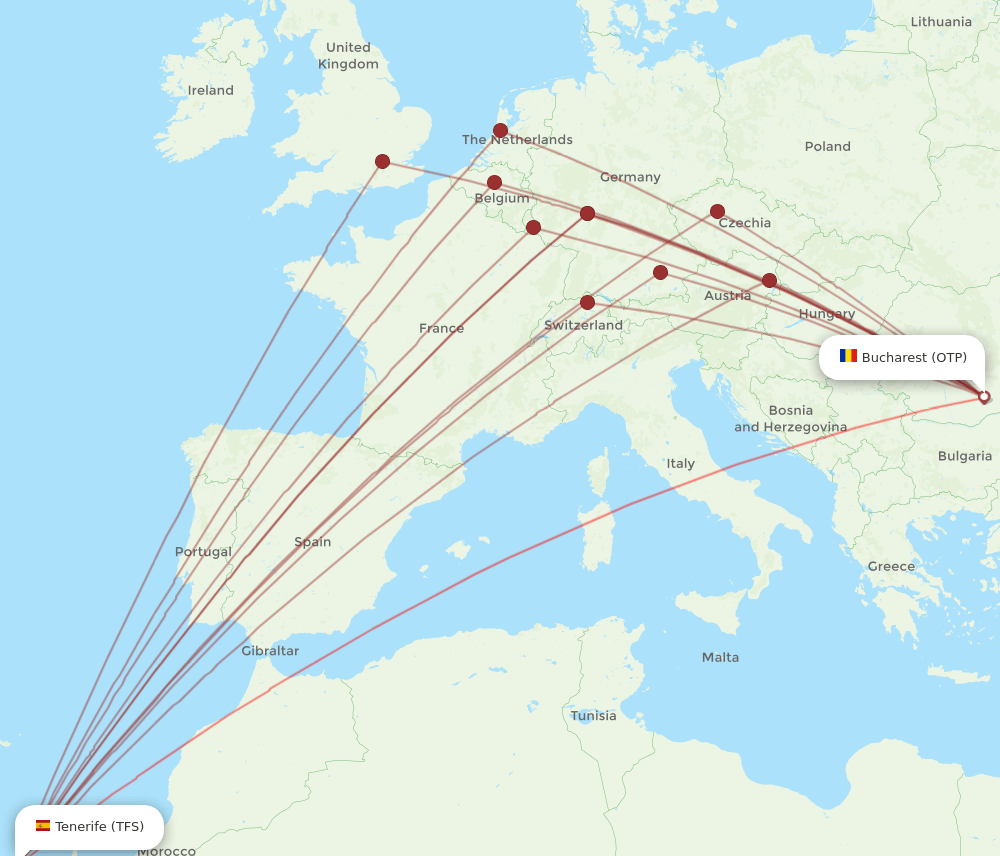 OTP-TFS flight routes