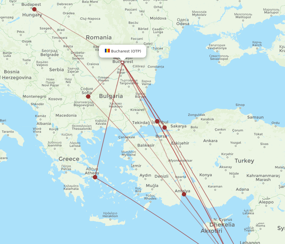OTP to TLV flights and routes map