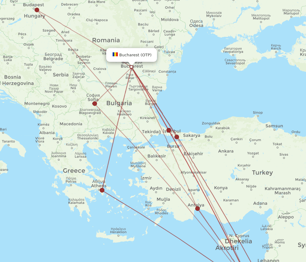 OTP to TLV flights and routes map