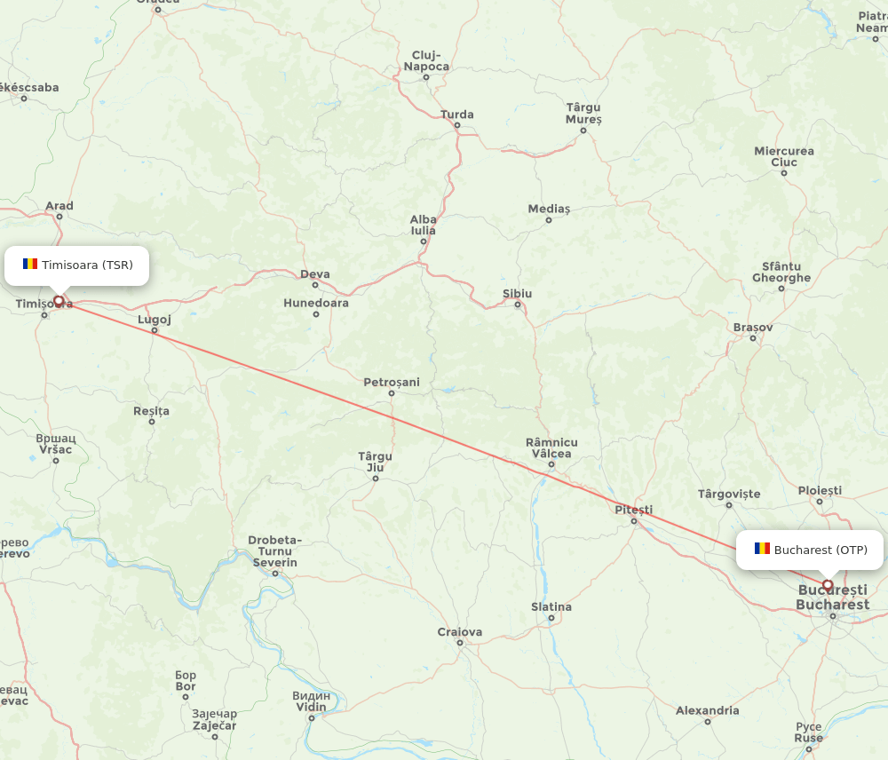 OTP to TSR flights and routes map