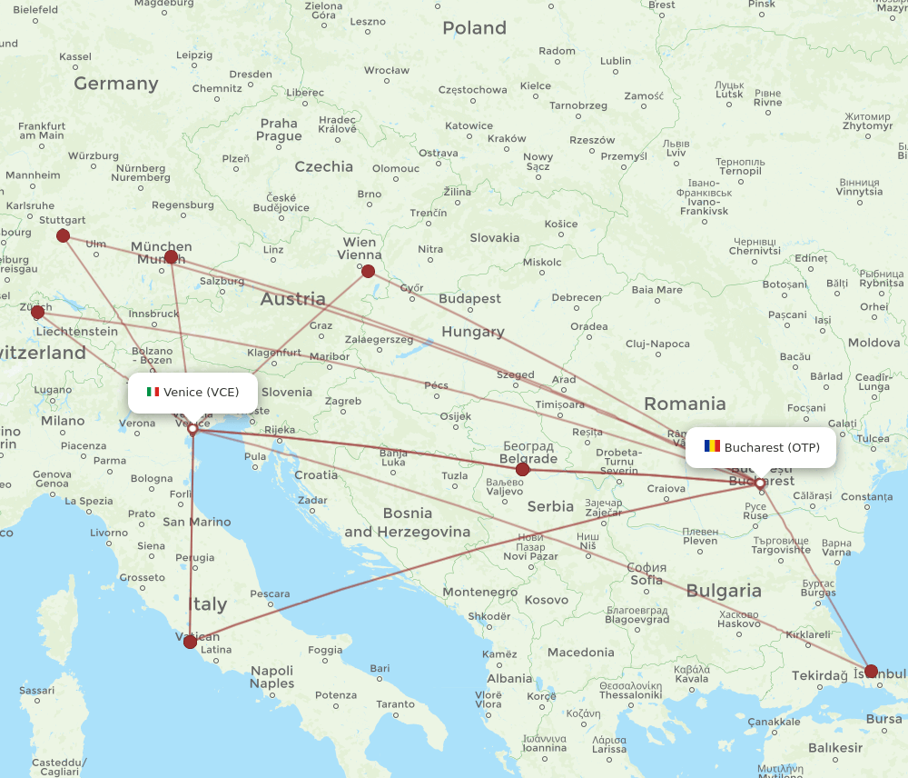 OTP-VCE flight routes