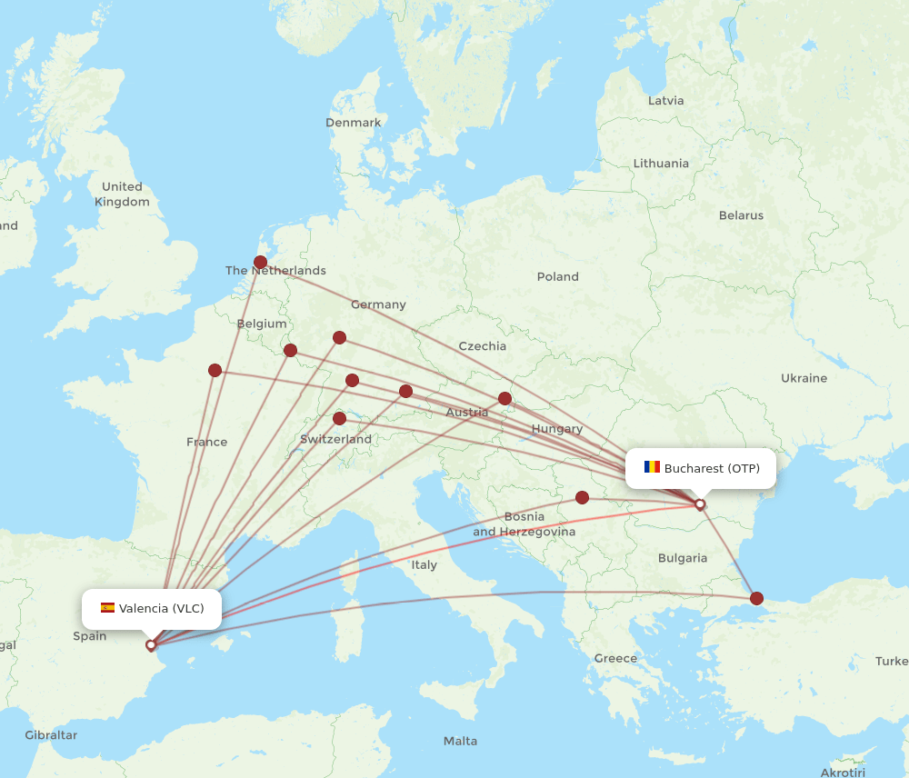 OTP-VLC flight routes
