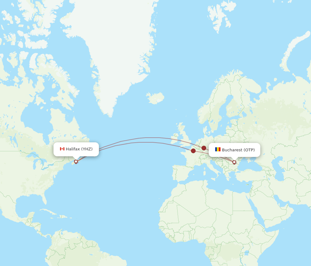 OTP-YHZ flight routes