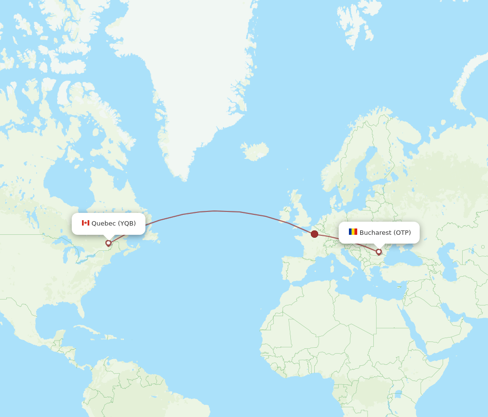 OTP-YQB flight routes