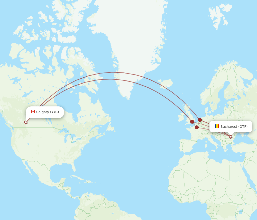 OTP-YYC flight routes