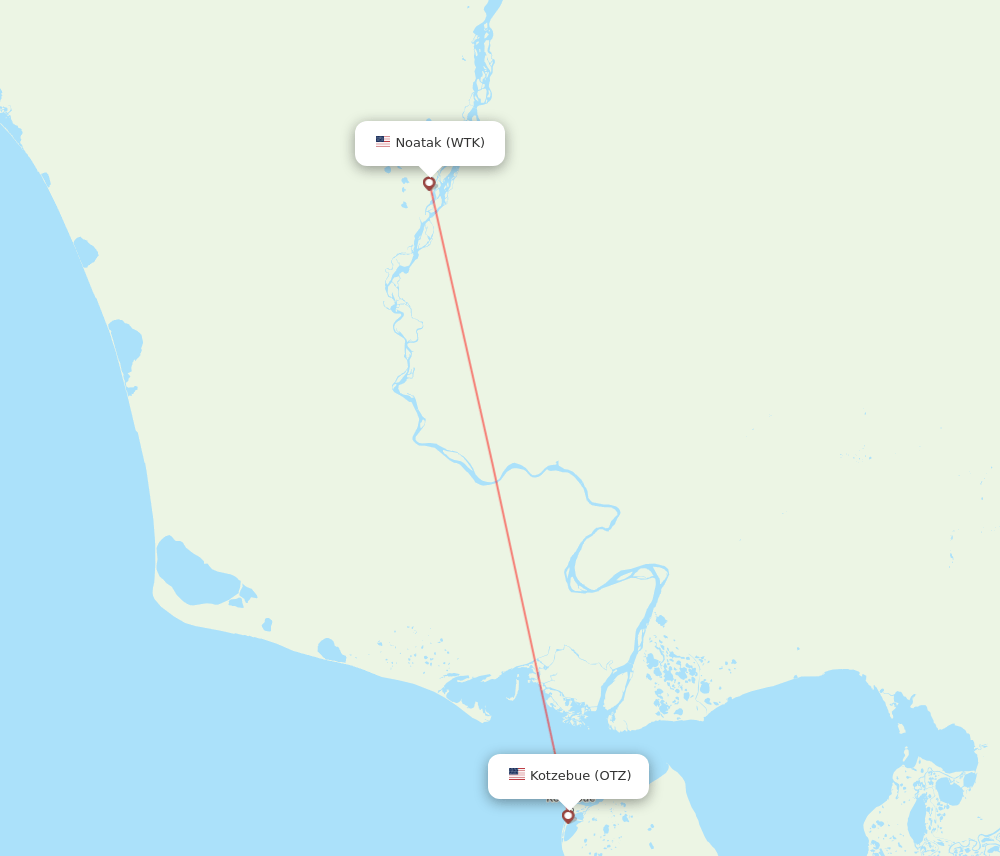 OTZ to WTK flights and routes map