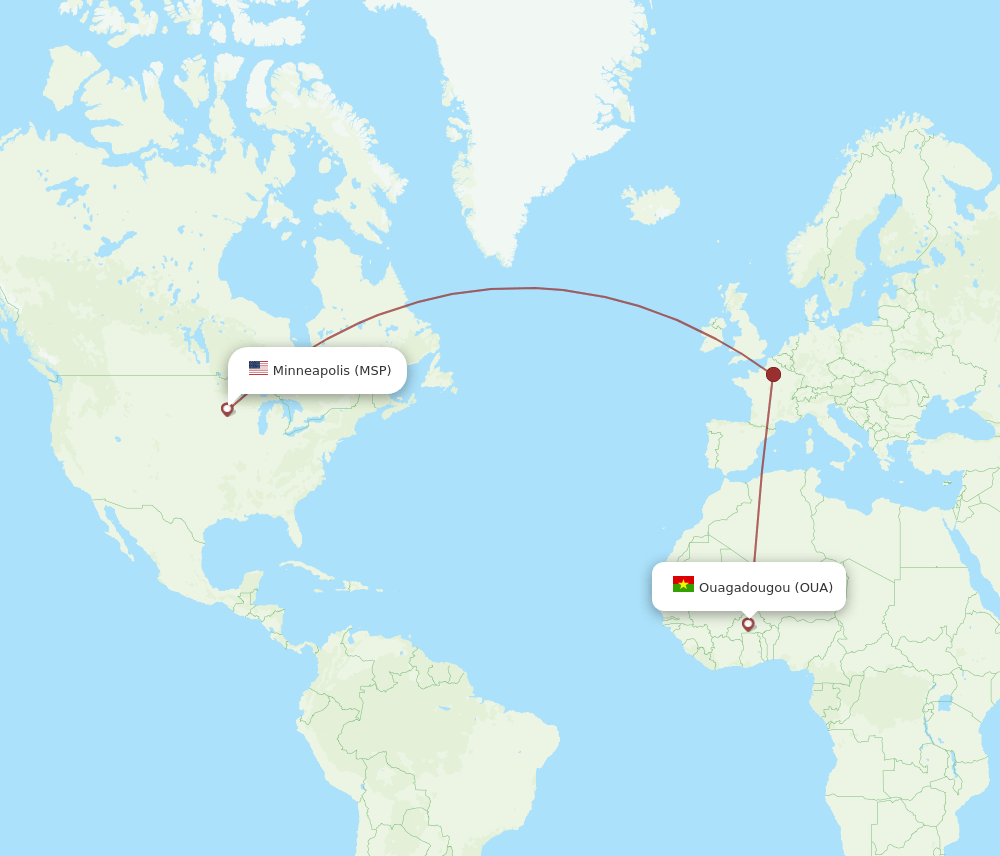 OUA-MSP flight routes