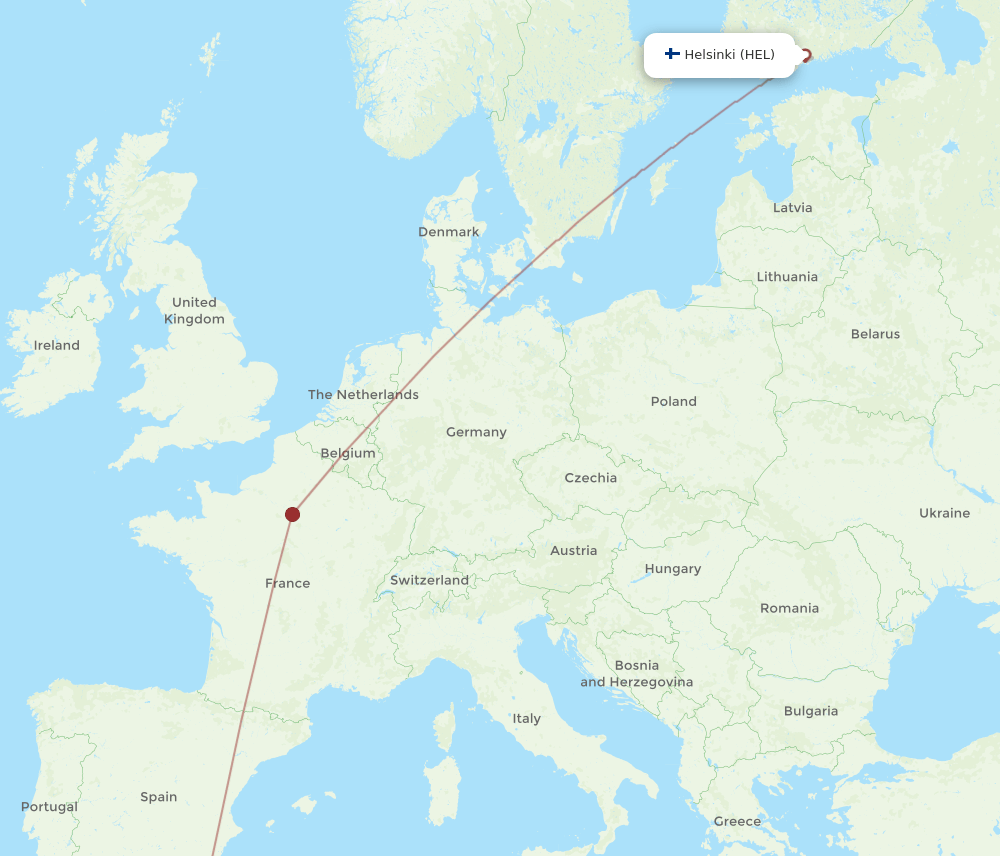 OUD-HEL flight routes