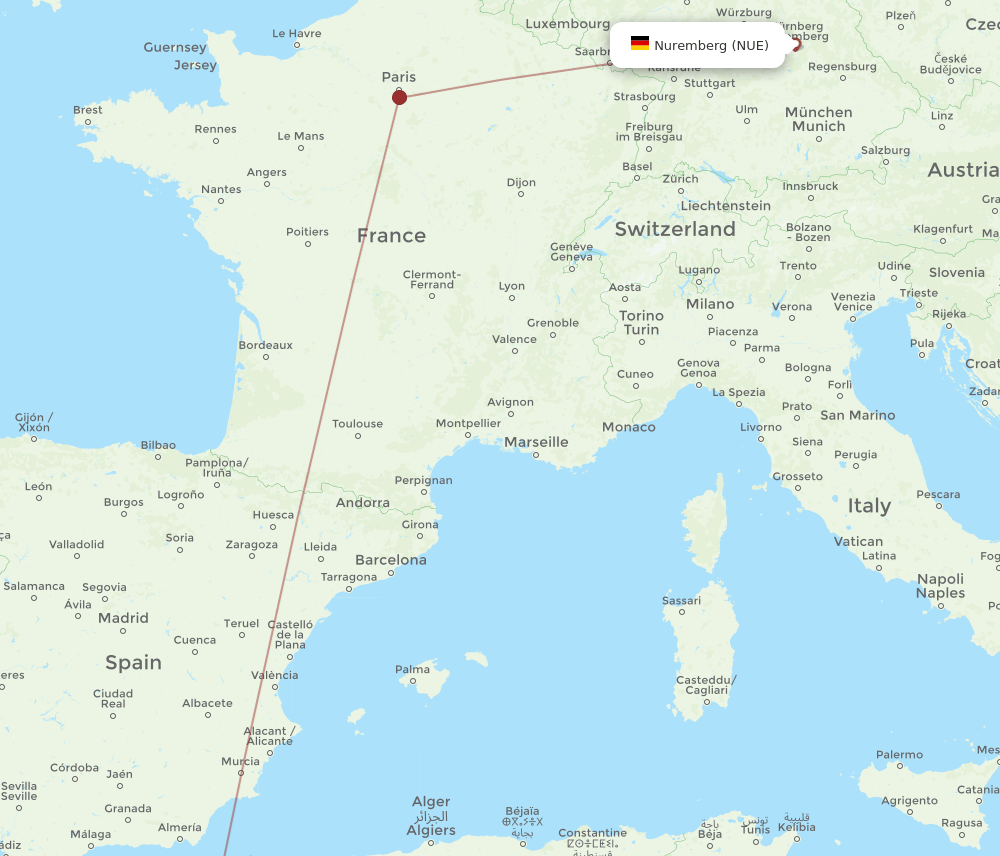 OUD-NUE flight routes
