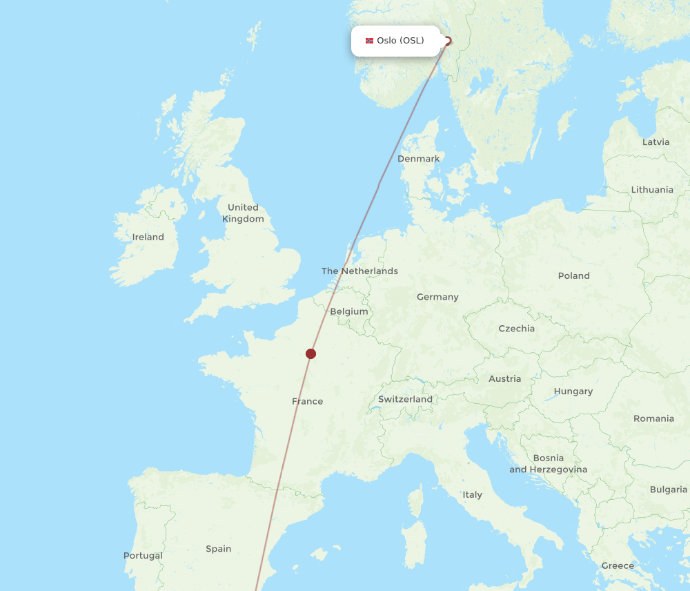 OUD-OSL flight routes