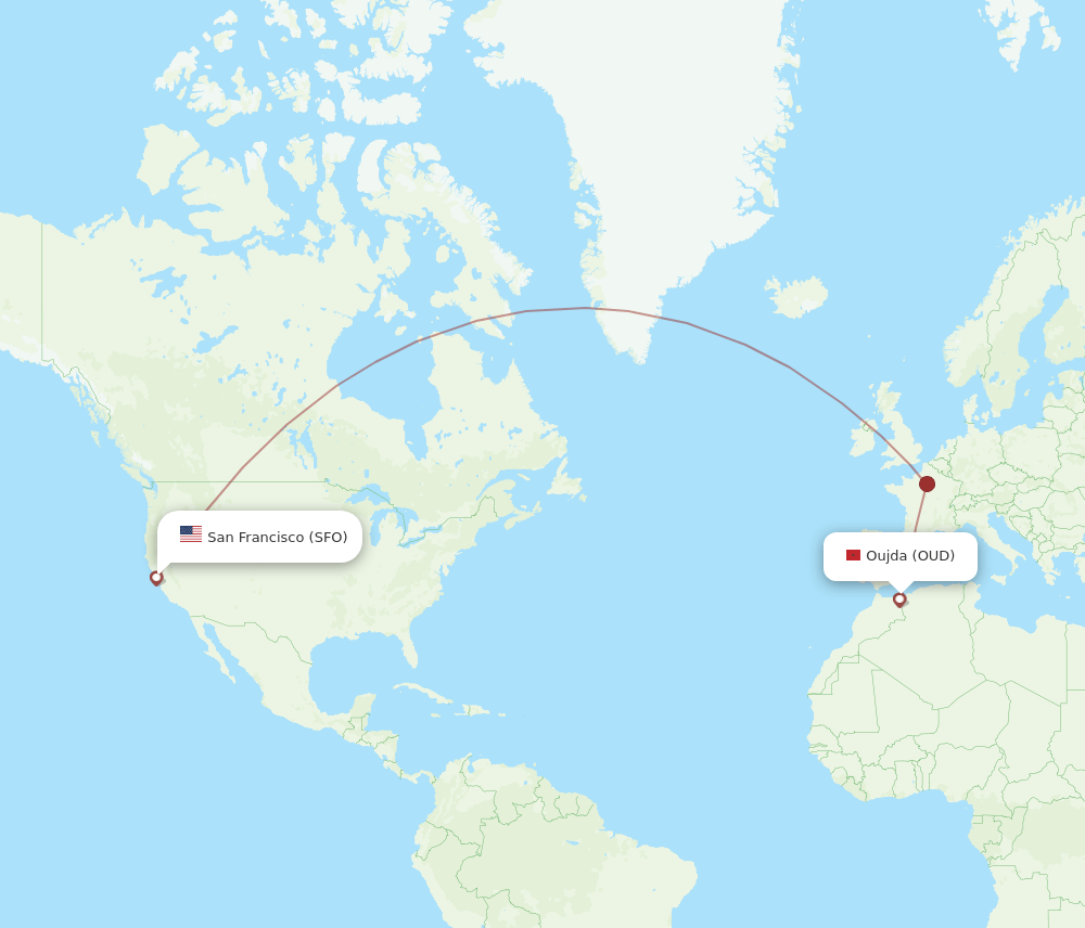 OUD-SFO flight routes