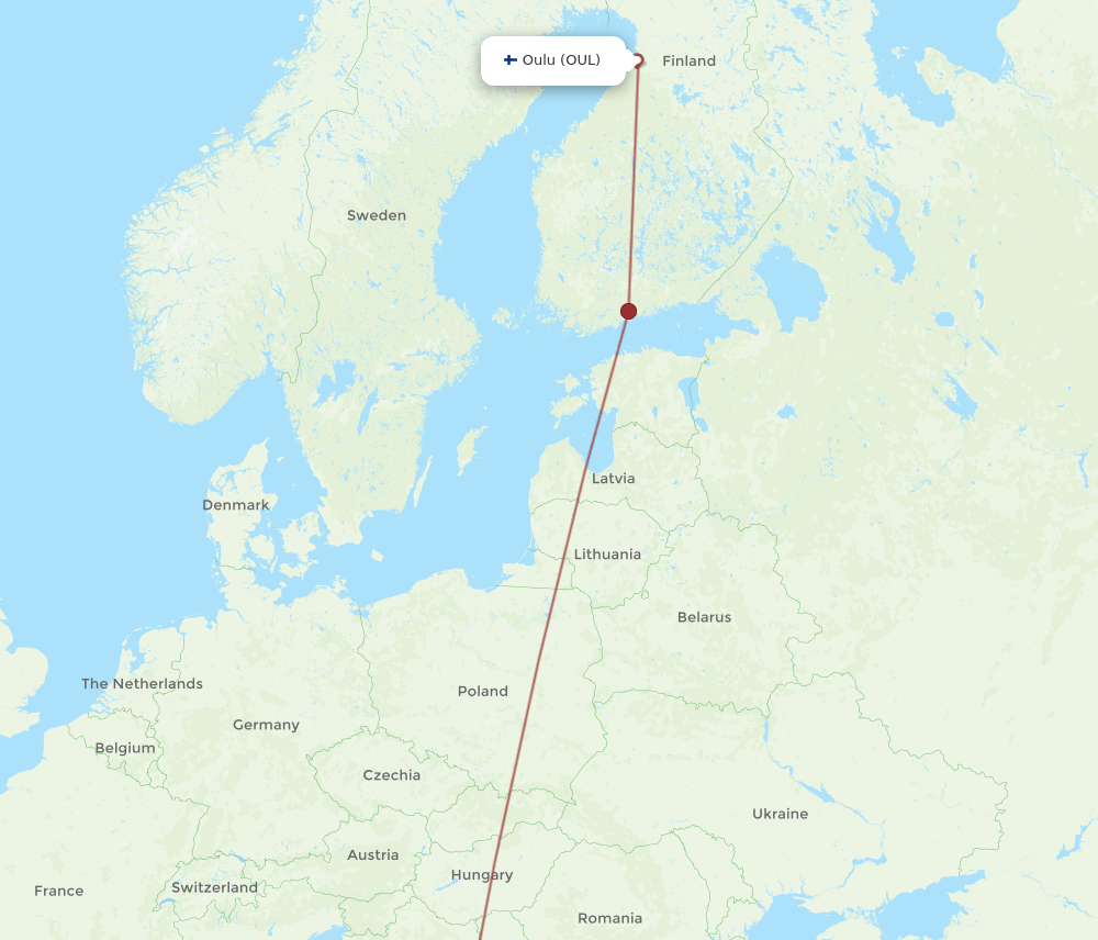 OUL-DBV flight routes
