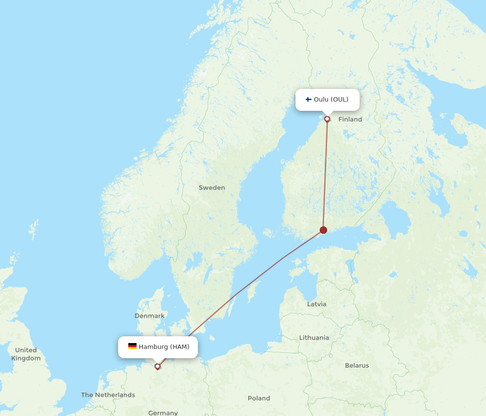 OUL-HAM flight routes