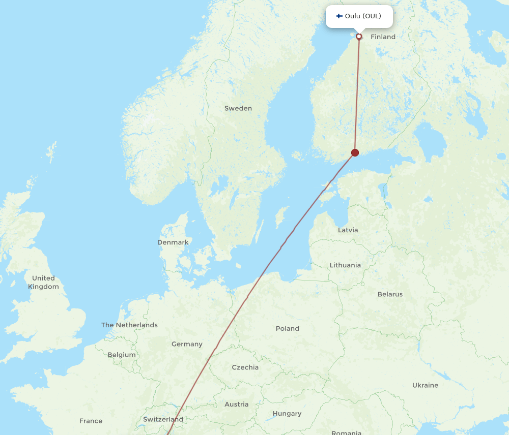 OUL-NCE flight routes