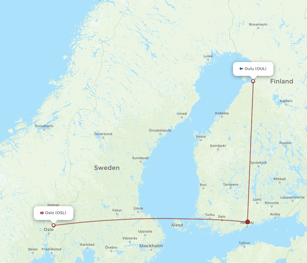 OUL-OSL flight routes