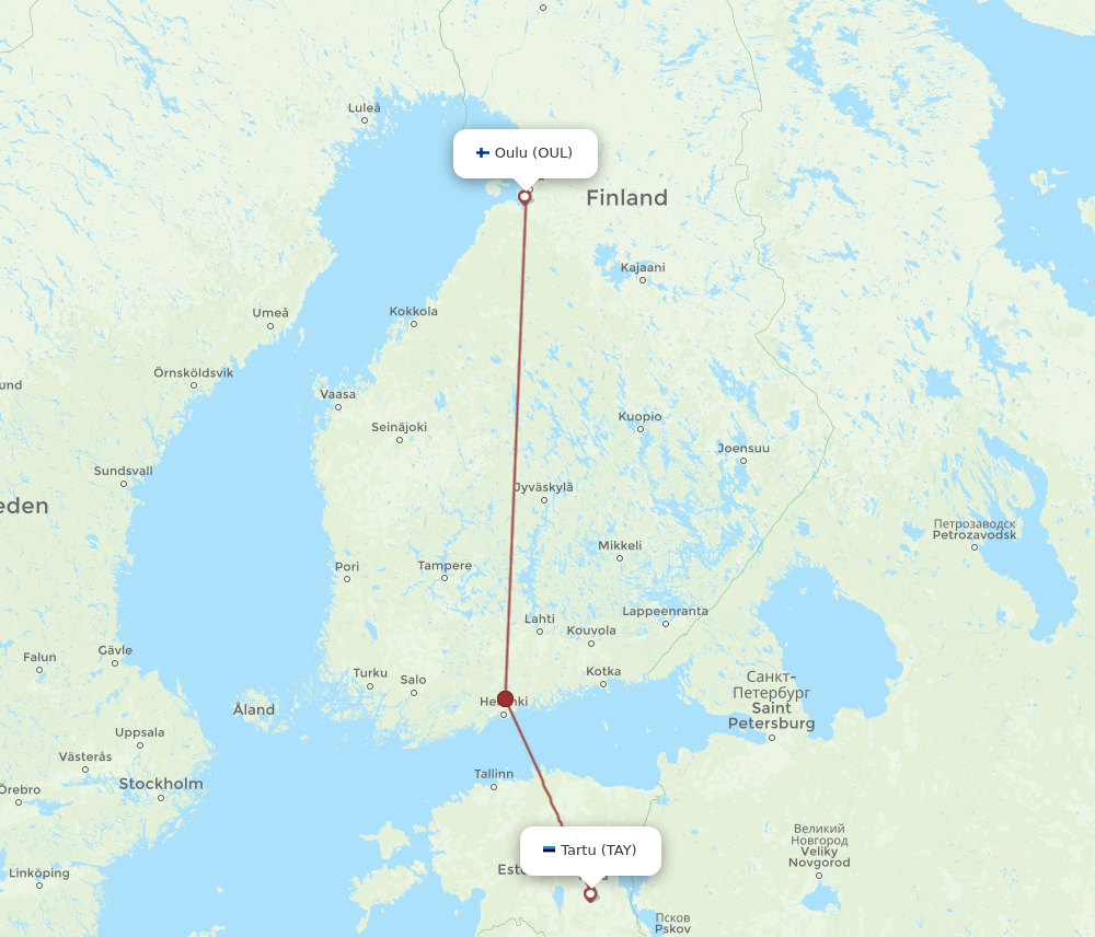 OUL-TAY flight routes