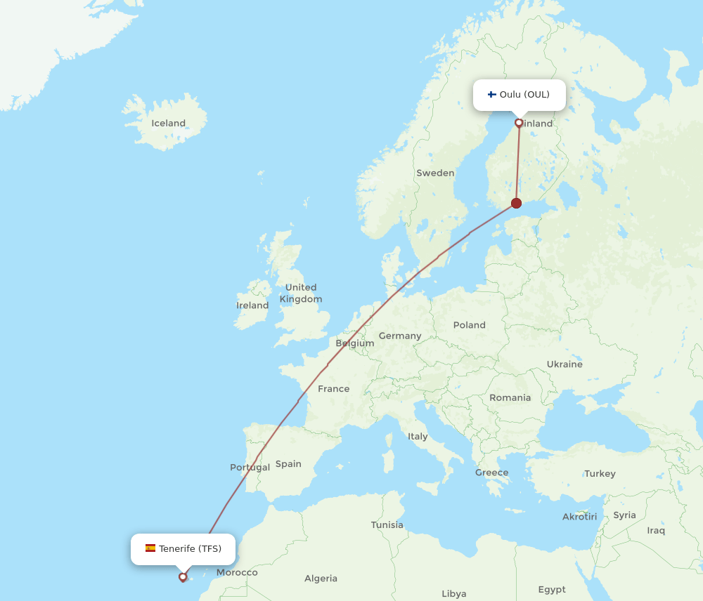 OUL-TFS flight routes