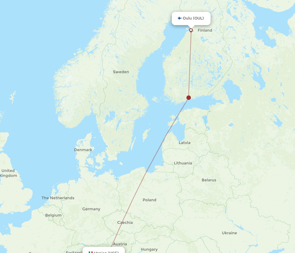 OUL-VCE flight routes