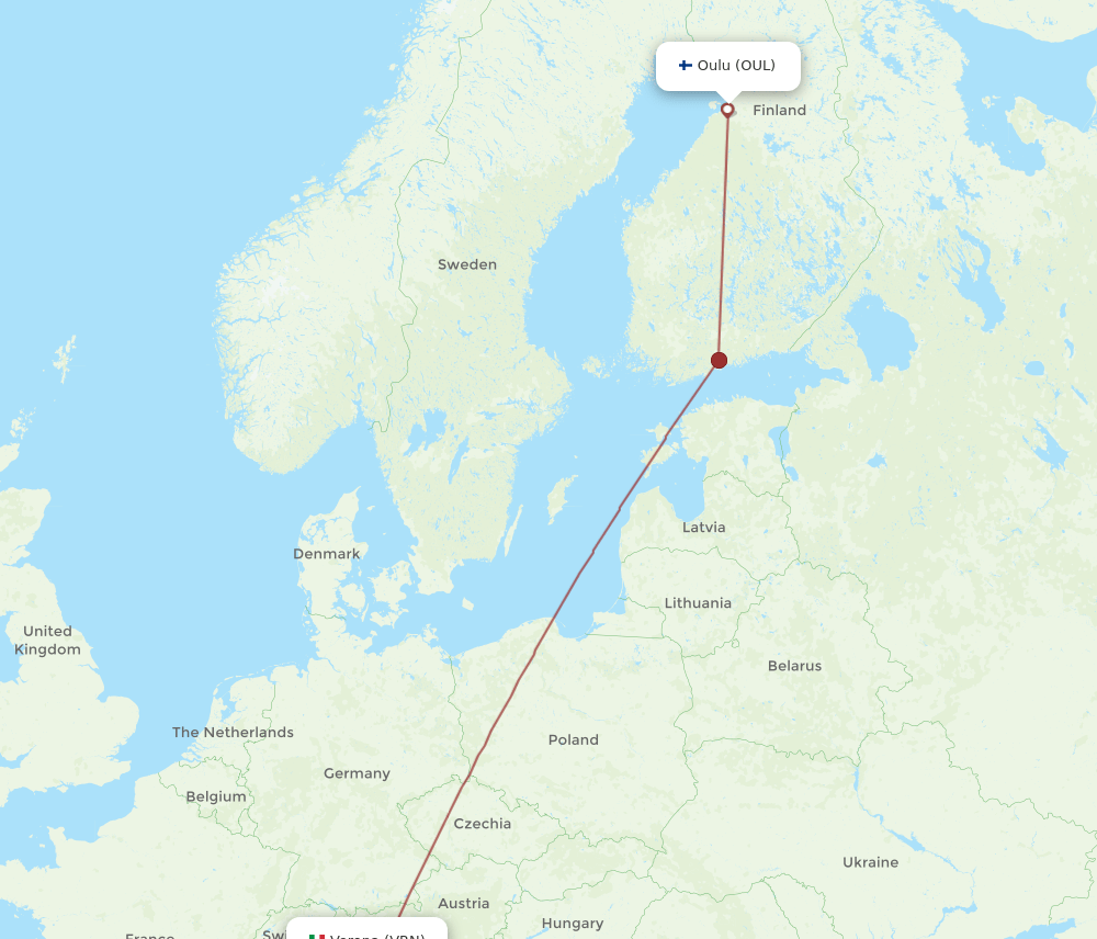 OUL-VRN flight routes
